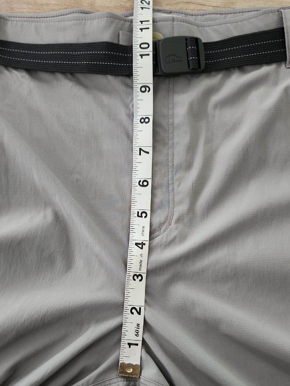 L.L.Bean Hiking Capri Pants Gray Belted Stretch Cargo Outdoor Women’s Large - Picture 5 of 6